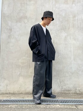 「DANKE SCHON（ダンケシェーン）のアイテム（スラックス）」を使った、RIKIKYAさん（メンズ・168cm）の秋コーディネート