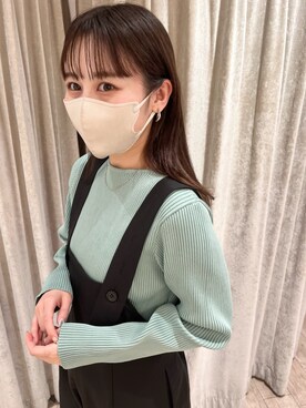 「mline（エムライン）のアイテム（オールインワン・サロペット）」を使った、mokaさん（レディース・158cm）の冬コーディネート