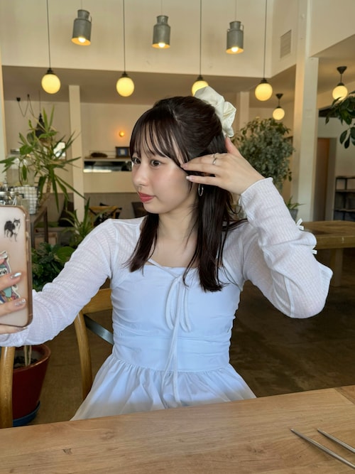 ブラウス シャツ 「新色追加！BEI/BLU」バルーンビスチェ レディース M-LINE ブラウス シャツ 「新色追加！BEI/BLU」バルーンビスチェ