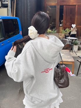 「アイテム（パーカー）」を使った、mokaさん（レディース・158cm）の秋コーディネート