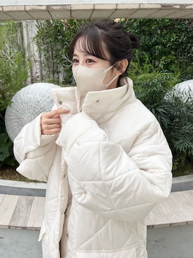「mline（エムライン）のアイテム（ブルゾン）」を使った、mokaさん（レディース・158cm）の冬コーディネート
