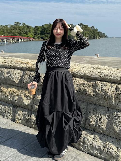 mline]プリントチュールトップス（Tシャツ/カットソー）｜mline
