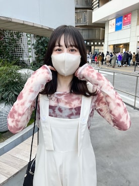 「mline（エムライン）のアイテム（オールインワン・サロペット）」を使った、mokaさん（レディース・158cm）の冬コーディネート