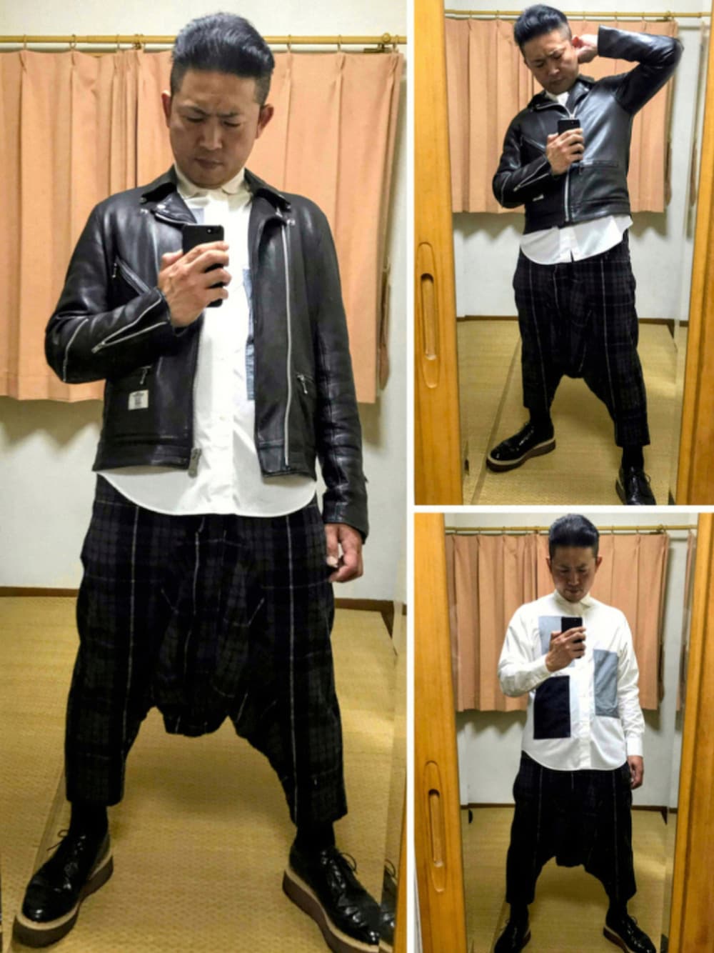 「サルエルパンツ、ライタースジャケット、双極性障害、我が道をゆく隊、片手スマホ自撮り研究会🤳✨、ペンギンスタイル🐧プープー‼️、好きな服を好きなように着る🐷💕、おたっしコーデ🐷‼️、メルカリ大量出品中‼️、メルカリ★期間限定SALE★ただ今開催中🐷👍、秋のライダース祭り、病み上がり投稿🐷💦」｜「🔸過去のペンギンスタイル🐧①の🔸ペンギンライダーススタイル🐧プープー‼️（その他、その他）」を使った、おたっし🐷さん（メンズ・174cm）の秋コーディネートの1枚目の写真