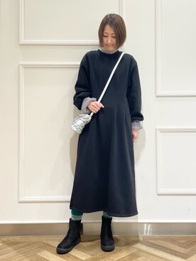 「SHOO・LA・RUE（シューラルー）の【S-LL】チュール切替リブインナートップス（Tシャツ/カットソー、グレー系）」を使った、SOさん（レディース・164cm）の冬コーディネート