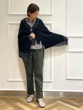 「SHOO・LA・RUE（シューラルー）の◆【高レビュー】洗えてサラサラ スクエアニットパンプス（パンプス、ベージュ系）」を使った、SOさん（レディース・164cm）の秋コーディネート