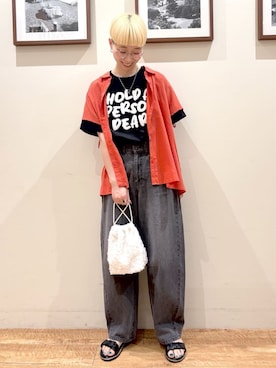 「Cutie Blonde（キューティーブロンド）のアイテム（デニムパンツ）」を使った、Ayumiさん（レディース・168cm）の春コーディネート