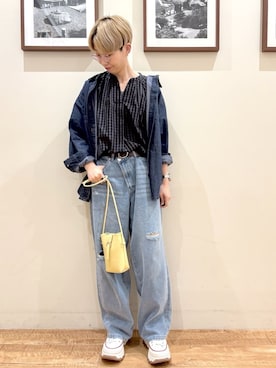 「Cutie Blonde（キューティーブロンド）のアイテム（デニムパンツ）」を使った、Ayumiさん（レディース・168cm）の春コーディネート