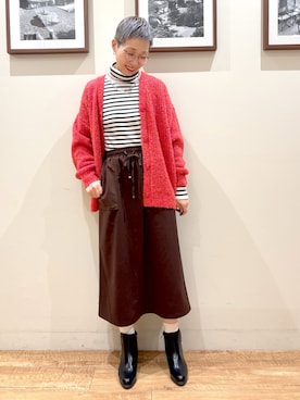 「スカートコーデ」｜Ayumiさん（レディース・168cm）の冬コーディネート