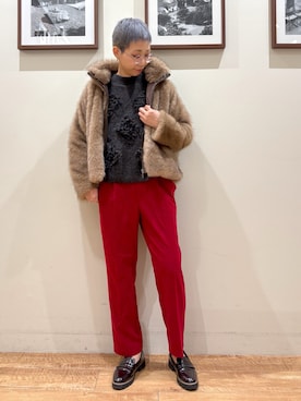 「アイテム（ブルゾン）」を使った、Ayumiさん（レディース・168cm）の秋コーディネート