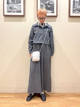 「SHOO・LA・RUE（シューラルー）のメッシュローファー（パンプス、ブラック系）」を使った、Ayumiさん（レディース・168cm）の春コーディネート