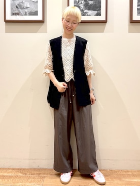 「アイテム（ベスト）」を使った、Ayumiさん（レディース・168cm・30代）の夏コーディネート