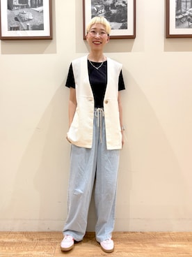 「アイテム（ベスト）」を使った、Ayumiさん（レディース・168cm・30代）の夏コーディネート