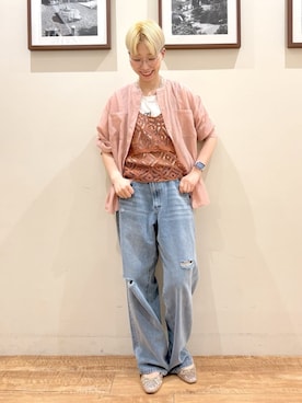 「Cutie Blonde（キューティーブロンド）のアイテム（デニムパンツ）」を使った、Ayumiさん（レディース・168cm）の春コーディネート
