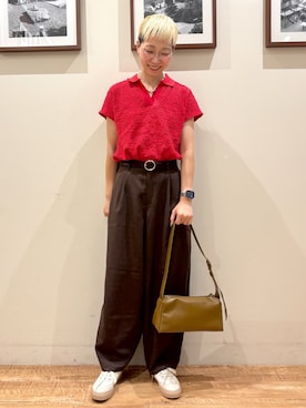 「アイテム（ショルダーバッグ）」を使った、Ayumiさん（レディース・168cm・30代）の夏コーディネート