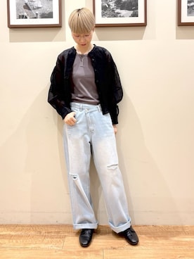「Cutie Blonde（キューティーブロンド）のアイテム（デニムパンツ）」を使った、Ayumiさん（レディース・168cm）の春コーディネート