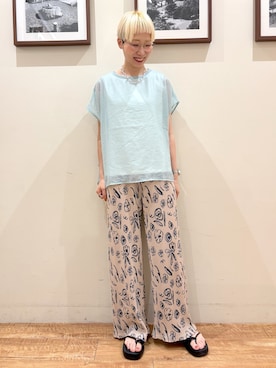 「アイテム（シャツ/ブラウス）」を使った、Ayumiさん（レディース・168cm）の夏コーディネート