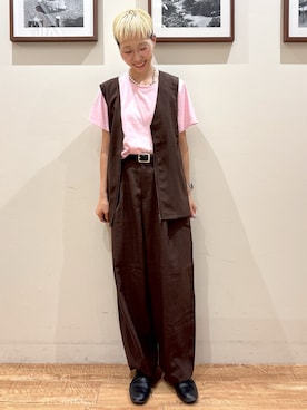 「アイテム（ベスト）」を使った、Ayumiさん（レディース・168cm・30代）の夏コーディネート
