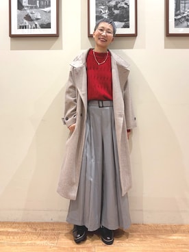 「アイテム（ニット/セーター）」を使った、Ayumiさん（レディース・168cm）の秋コーディネート