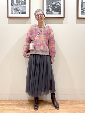 「アイテム（スマホグッズ）」を使った、Ayumiさん（レディース・168cm）の冬コーディネート