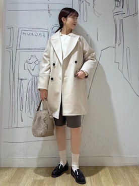 「アイテム（ピーコート）」を使った、nozomiさん（レディース・162cm）の冬コーディネート