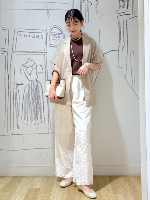 Rope&#39; Picnic - スノーさま♪ケーブルキーネックプルオーバー　ネイビー・ホワイト　新品タグ付き ROPE' PICNIC ニット セーター 「UVカット・接触冷感・イージー