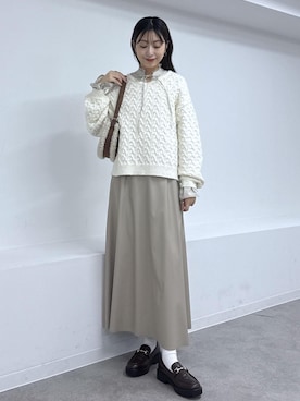 「ROPE' PICNIC（ロペピクニック）のアイテム（スカート）」を使った、nozomiさん（レディース・162cm）の秋コーディネート