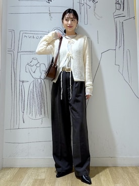 「アイテム（スラックス）」を使った、nozomiさん（レディース・162cm・30代）の秋コーディネート