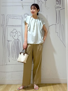 「アイテム（チノパンツ）」を使った、nozomiさん（レディース・162cm・30代）の夏コーディネート