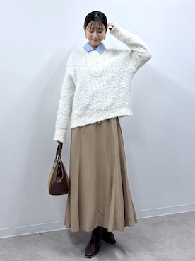 「ROPE' PICNIC（ロペピクニック）のフィブリルマーメイドフレアスカート（スカート）」を使った、nozomiさん（レディース・162cm）の秋コーディネート