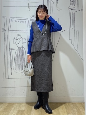 「アイテム（ジャンパースカート）」を使った、nozomiさん（レディース・162cm）の冬コーディネート