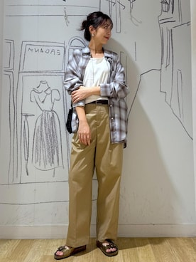 「アイテム（チノパンツ）」を使った、nozomiさん（レディース・162cm・30代）の夏コーディネート