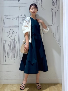 「アイテム（カーディガン/ボレロ）」を使った、nozomiさん（レディース・162cm・30代）の夏コーディネート