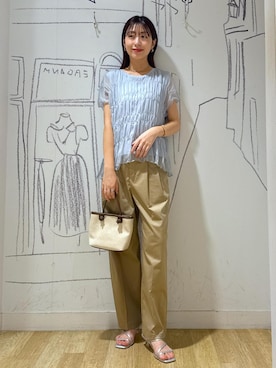「アイテム（チノパンツ）」を使った、nozomiさん（レディース・162cm）の夏コーディネート