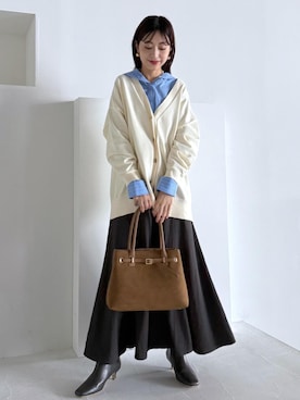 「ROPE' PICNIC（ロペピクニック）のフィブリルマーメイドフレアスカート（スカート）」を使った、nozomiさん（レディース・162cm）の秋コーディネート