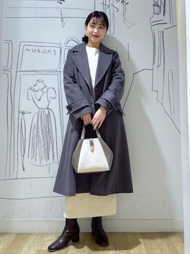 「体型カバー」｜「アイテム（チェスターコート）」を使った、nozomiさん（レディース・162cm）の冬コーディネート