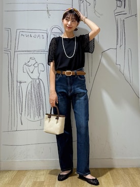 「フェミニンコーデ」｜「アイテム（バレエシューズ）」を使った、nozomiさん（レディース・162cm）の春コーディネート