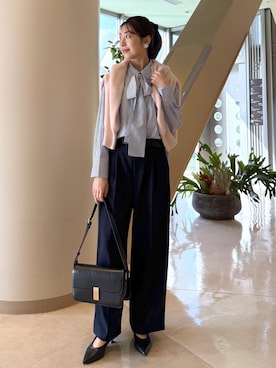 「アイテム（スラックス）」を使った、nozomiさん（レディース・162cm・30代）の秋コーディネート