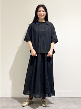 「Jocomomola（ホコモモラ）のアイテム（スカート）」を使った、Jocomomolaさん（レディース・159cm）の夏コーディネート