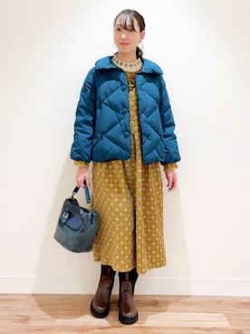 「Jocomomola（ホコモモラ）のアイテム（ジャケット/アウター）」を使った、Jocomomolaさん（レディース・160cm）の冬コーディネート