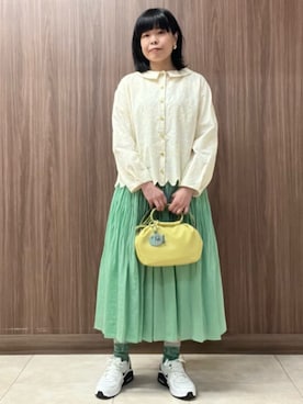 「Jocomomola（ホコモモラ）のアイテム」を使った、Jocomomolaさん（レディース・159cm）の春コーディネート