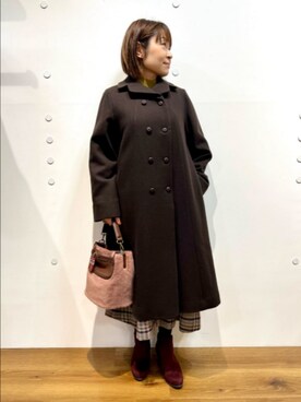 「メルトン」｜「アイテム（その他アウター）」を使った、Jocomomolaさん（レディース・160cm）の秋コーディネート