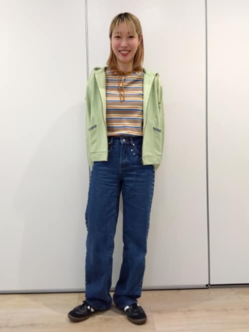セール】【2WAY】テレコボーダー リボン付きカットソー（Tシャツ