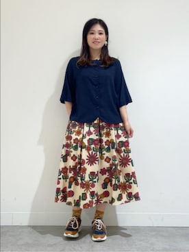 「Jocomomola（ホコモモラ）のアイテム（シューズ）」を使った、Jocomomolaさん（レディース・160cm）の秋コーディネート