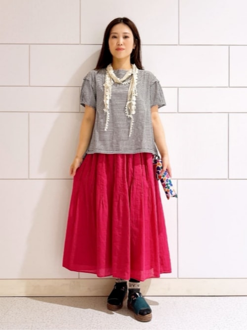 Jocomomola（ホコモモラ） スカート Temblar ピンタックゴムギャザー