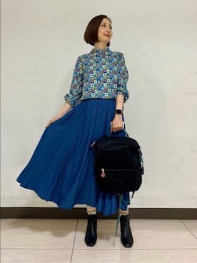 「Jocomomola（ホコモモラ）のアイテム（スカート）」を使った、Jocomomolaさん（レディース・165cm）の秋コーディネート