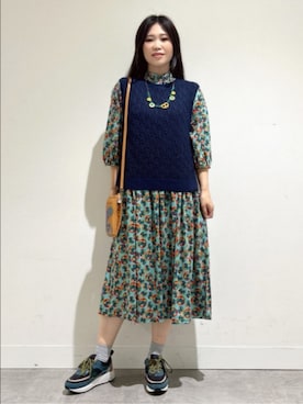 「Jocomomola（ホコモモラ）のアイテム（ワンピース/ドレス）」を使った、Jocomomolaさん（レディース・159cm）の秋コーディネート