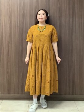 「Jocomomola（ホコモモラ）のアイテム（アクセサリー）」を使った、Jocomomolaさん（レディース・160cm）の夏コーディネート