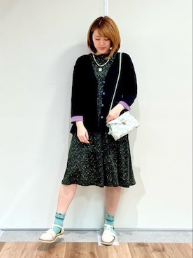 「Jocomomola（ホコモモラ）のアイテム（アクセサリー）」を使った、Jocomomolaさん（レディース・167cm）の春コーディネート