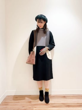 「Jocomomola（ホコモモラ）のアイテム（帽子）」を使った、Jocomomolaさん（レディース・160cm）の秋コーディネート